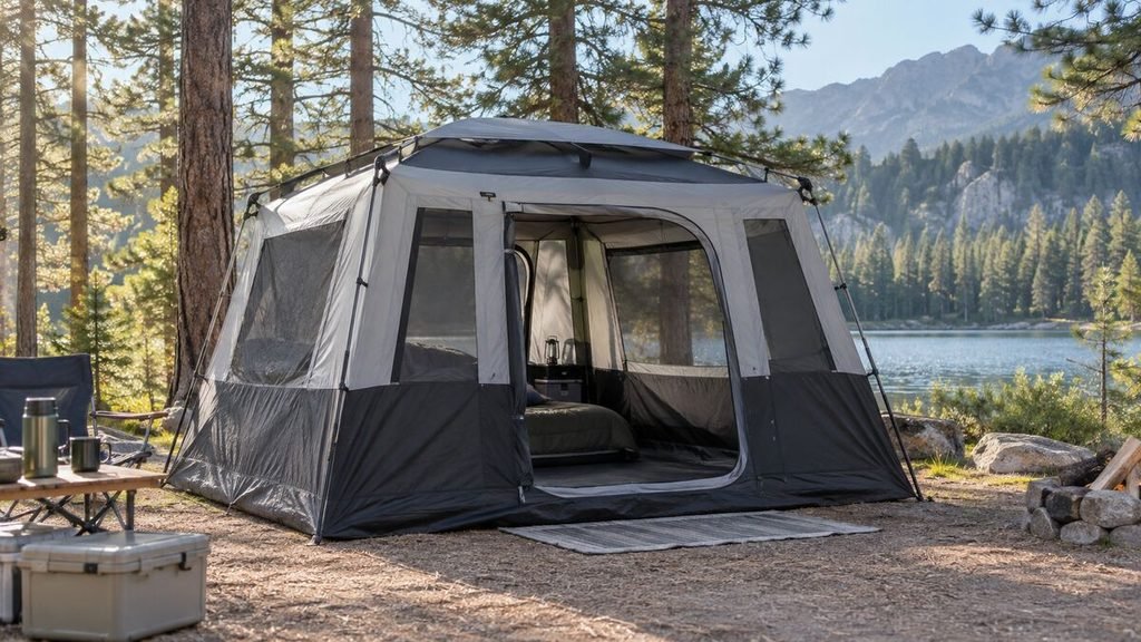 The Coleman 6-Person Instant Camping Tent is our best overall choice because it covers the priorities that matter to most car-camping families. Its pre-attached poles allow the frame to unfold and extend quickly, with Coleman advertising setup in approximately one minute after some practice.