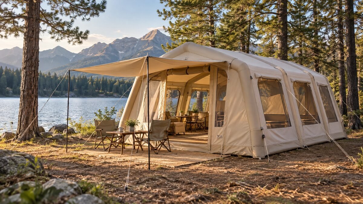The Coody Familia AirTent 17.2 is designed for campers who want substantially more living space than a conventional family tent provides.
