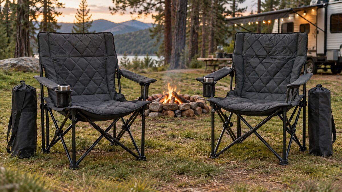 EMERIT 350 lb Diamond-Quilted Camping Chairs 2 Pack Review