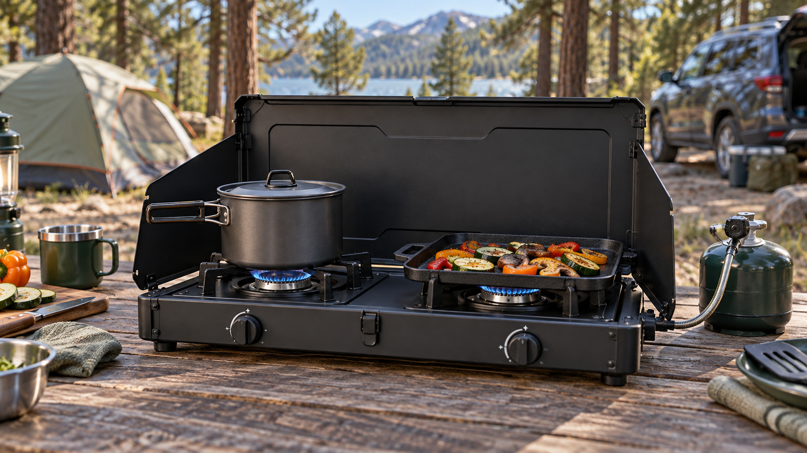 24,000 BTU 2-Burner Camping Stove Review: Foldable Outdoor Cooking